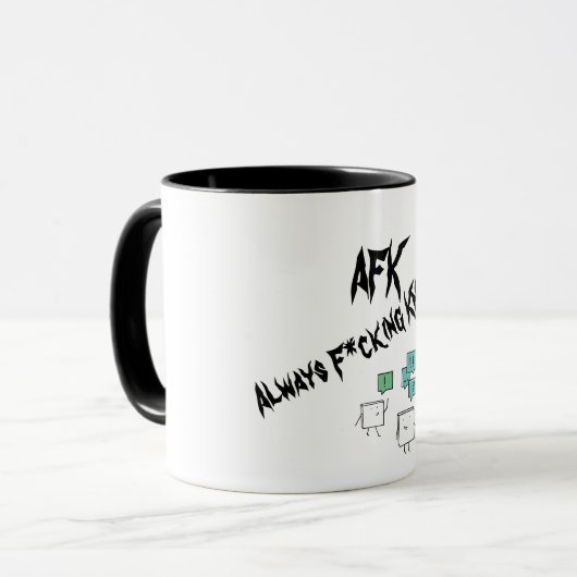 Taza de Cerámica Negra Mate 'AFK' (Always F*cking Mok (Voorkant links)