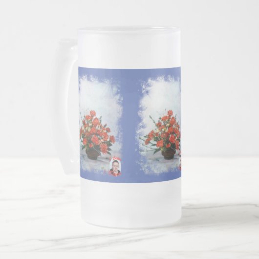 Taza de Cristal Esmerilado Bodegón de flores Matglas Bierpul (Voorkant links)