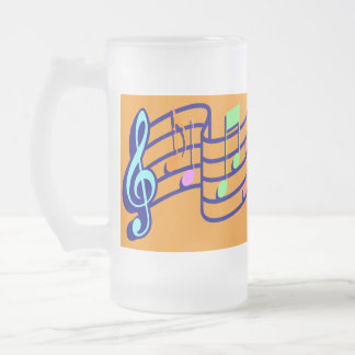 Taza De Cristal Esmerilado Notas Musicales Matglas Bierpul