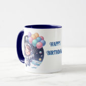 Taza de Cumpleaños Astronauta con Globos Mok (Voorkant links)