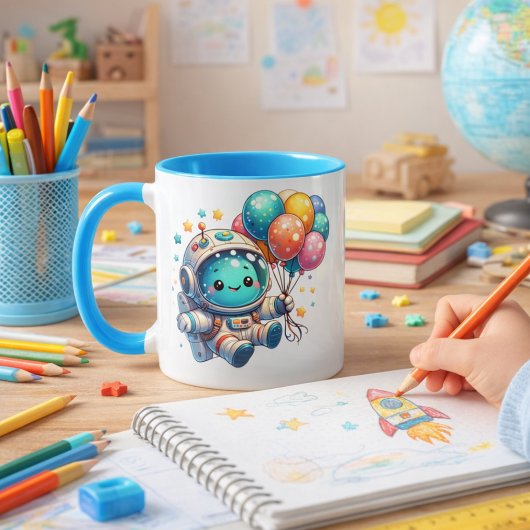 Taza de Cumpleaños Astronauta con Globos  Mok