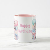 Taza de Cumpleaños con Gatito y Globos  Mok (Midden)
