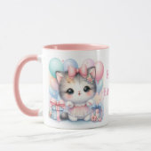 Taza de Cumpleaños con Gatito y Globos  Mok (Links)