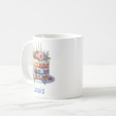 Taza de cumpleaños personalizable koffiemok (Voorkant links)