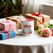 Taza de cumpleaños  tweekleurige koffiemok