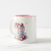 Taza de cumpleaños  tweekleurige koffiemok (Voorkant links)