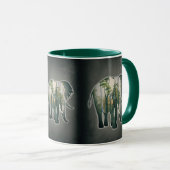 Taza de Elefantes en el bosque. Naturaleza. Mok (Voorkant rechts)