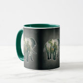 Taza de Elefantes en el bosque. Naturaleza. Mok (Voorkant links)