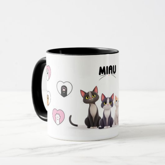 Taza de gato MIAU Mok (Voorkant links)