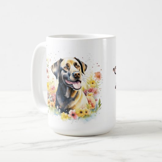 "Taza de inspiración con amigo peludo" Koffiemok (Voorkant links)