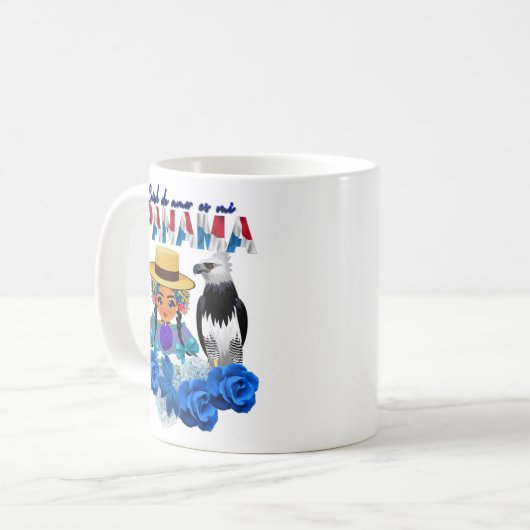Taza de la montuna con el aguila harpia koffiemok (Voorkant links)