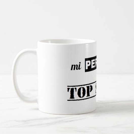 Taza de mi percentil es top secret koffiemok (Links)