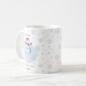 Taza de muñeco de nieve de Navidad personalizada Koffiemok (Voorkant links)