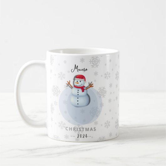Taza de muñeco de nieve de Navidad personalizada Koffiemok (Links)
