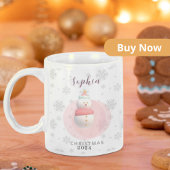 Taza de muñeco de nieve navideño personalizada tweekleurige koffiemok