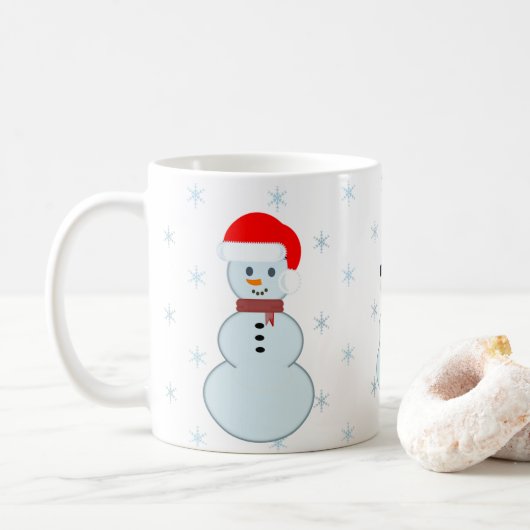 Taza de Navidad con tres hombres de nieve Koffiemok (Met donut)