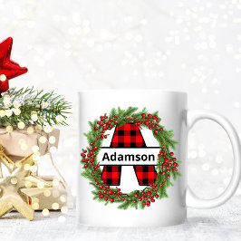 "Taza de navidad personalizada con letra A" Koffiemok