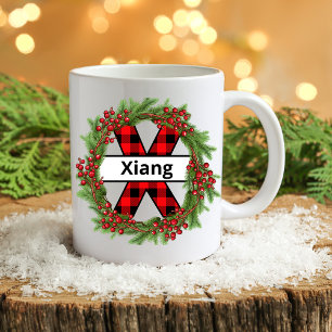 "Taza de navidad personalizada con letra X" Coff Koffiemok
