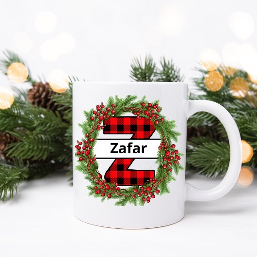 "Taza de navidad personalizada con letra Z" Koffiemok