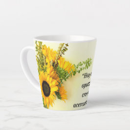 Taza de porcelana diseño de girasol y frace  latte mok