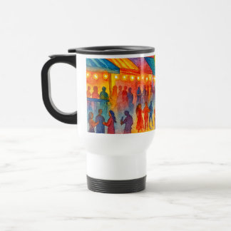 Taza de viaje fiesta en la playa en el centro  reisbeker