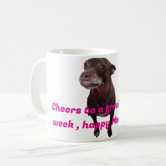 Taza desayuno con perrito divertido koffiemok (Voorkant links)