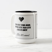 Taza dia de la madre tweekleurige koffiemok (Voorkant links)