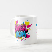  Taza día de las madres Super mama  Koffiemok (Voorkant links)