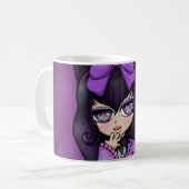 Taza diseño Kuromi fanart rostro Koffiemok (Voorkant links)