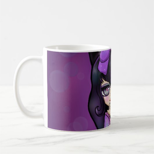 Taza diseño Kuromi fanart rostro Koffiemok (Links)