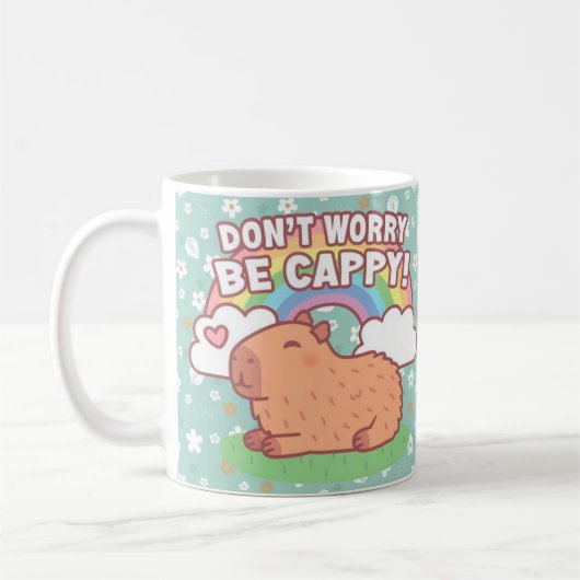 Taza Don't Worry Be Cappy Capibara Carpincho Koffiemok (Links)