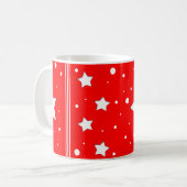 Taza - Estrellas en fondo rojo Koffiemok (Voorkant links)