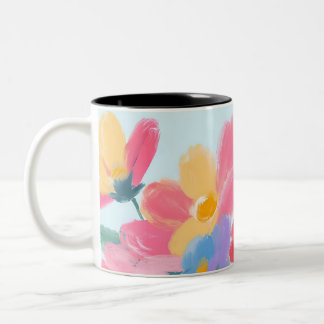 Taza floreada y chic tweekleurige koffiemok