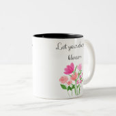 Taza flores mug motivacional tweekleurige koffiemok (Voorkant rechts)