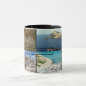 taza fotomontaje de Mallorca - Majorca en negro Mok (Midden)
