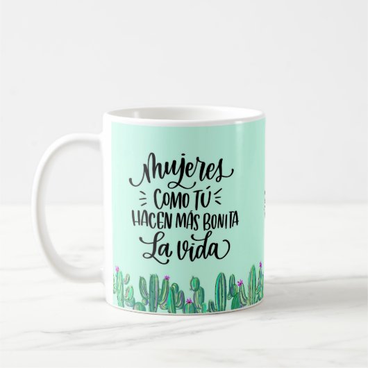 Taza frase en español para una mujer especial koffiemok (Links)