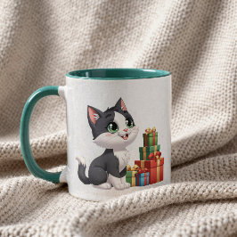 Taza gatito kawaii con regalos diseño adorable mok