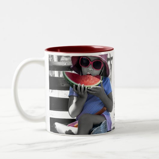 Taza happy summer tweekleurige koffiemok (Links)