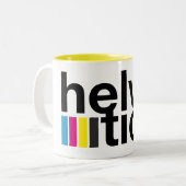 Taza Helvetica Tweekleurige Koffiemok (Voorkant links)