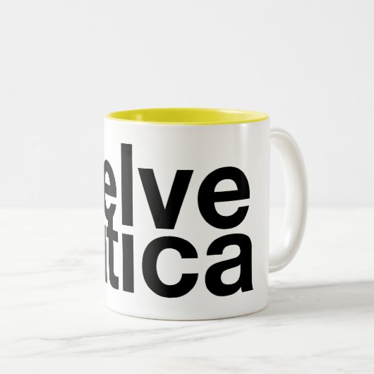Taza Helvetica Tweekleurige Koffiemok (Voorkant rechts)
