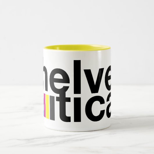 Taza Helvetica Tweekleurige Koffiemok (Center)