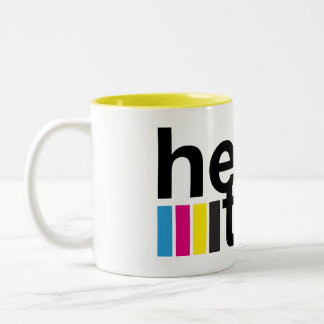 Taza Helvetica Tweekleurige Koffiemok