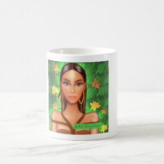 Taza ilustrada mujer tropical koffiemok