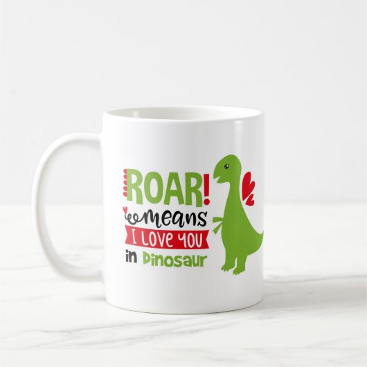 Taza infantil con dinosaurio verde "Te quiero" Koffiemok (Links)
