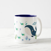 Taza Infantil con Diseño de Ballena y Peces Tweekleurige Koffiemok (Voorkant rechts)