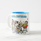 Taza JP y amigos Tweekleurige Koffiemok (Voorkant links)