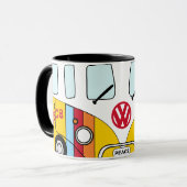 Taza Kombi Arcoíris Peace – Furgoneta Hippie Multi Mok (Voorkant links)