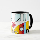 Taza Kombi Arcoíris Peace – Furgoneta Hippie Multi Mok (Voorkant rechts)