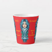 Taza Lady Acuario – Tu signo en cada sorbo Latte Mok (Voorkant)