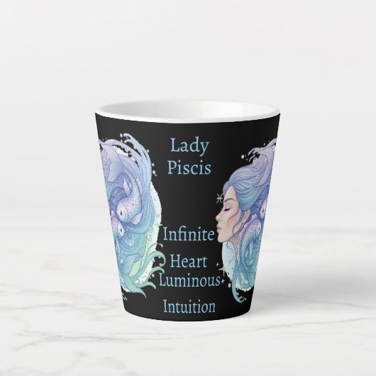 Taza Lady Piscis – Mística en cada sorbo Latte Mok (Voorkant)